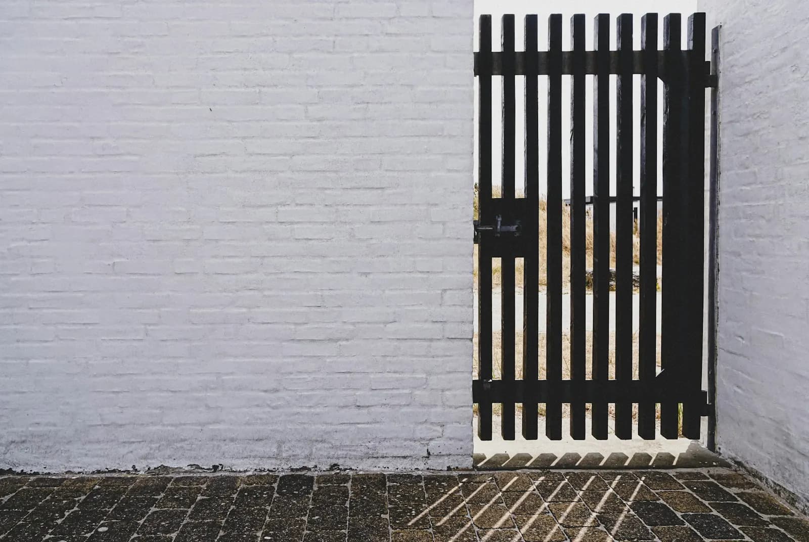 Modern slat pedestrian gate